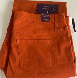 Amanda Tapered Leg Jeans in Orange